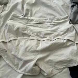 Lululemon Cream Running Shorts